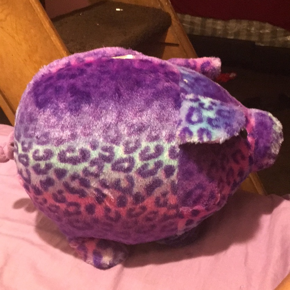 Purple,green,pink semi-holographic piggy bank